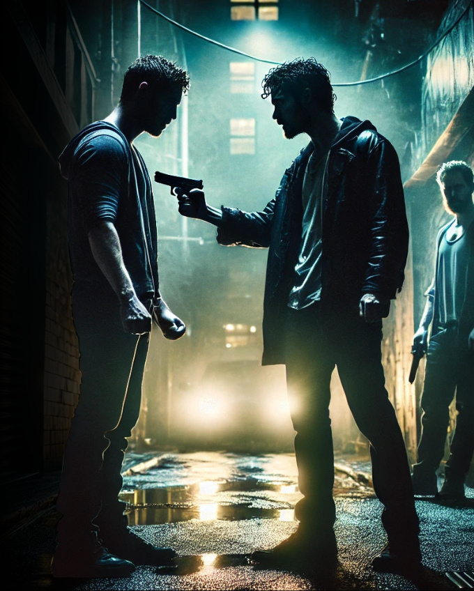 criminals in dark city street